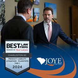 Joye Law Firm Injury Lawyers - Joye Law Firm Partners Ken Harrell and Mark Joye with badge for Best Law Firms by Best Lawyers awards for Product Liability L...