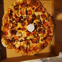 Vocelli's Pizza - Pepperoni and mushroom pizza