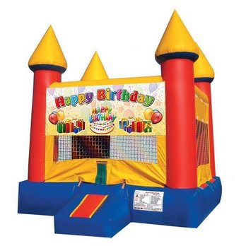 Jump Bros - Castle bounce with Happy Birthday banner - Bounce House Rentals Near Me Jump Bros - Castle bounce with Happy Birthday banner - Bounce House Rentals Near Me
