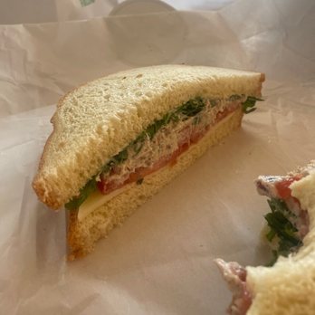 Bird Bakery - Chicken sandwich on white. - Desserts Near Me - San Antonio, Texas