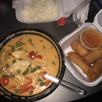Tasty Thai - 03. Panang Curry 06. Thai Crispy Chicken Egg Rolls - Thai Near Me - San Antonio, Texas