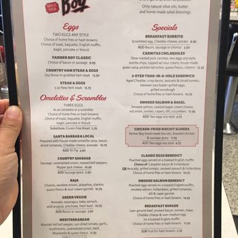 Farmer Boy - Menu - Breakfast & Brunch Near Me - Santa Barbara, California