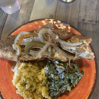 Janet & Ray's - Escovitch Snapper with Mac & Cheese and Kale Salad - Caribbean Near Me - Tucson, Arizona