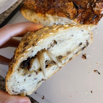 Oat Bakery - Shiitake shallot bread (with rosemary focaccia with cheese in the background!) - Organic Stores Near Me - Santa Barbara, California Oat Bakery - Shiitake shallot bread (with rosemary focaccia with cheese in the background!) - Organic Stores Near Me - Santa Barbara, California
