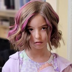 Who Does Your Hair - Natural with a few Pink Peek-A-Boo slices and a Blunt Bob- Spring Trend 2025