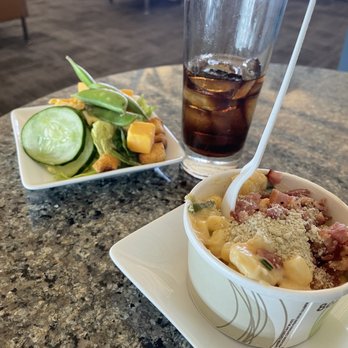 Admirals Club - 5-21-2023. Mac and cheese salad and Coke Zero - Airport Lounges Near Me - Santa Ana, California Admirals Club - 5-21-2023. Mac and cheese salad and Coke Zero - Airport Lounges Near Me - Santa Ana, California