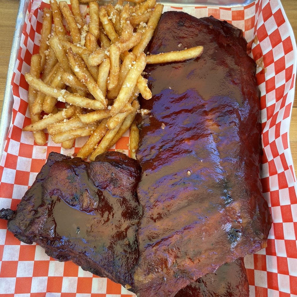 Jasper's Barbeque - Full rack of ribs with Parmesan fries - Barbeque Near Me - Big Bear Lake, California