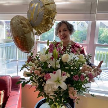 Virginia Beach Florist - My mom thoroughly enjoying her flowers. - Florists Near Me - Virginia Beach, Virginia Virginia Beach Florist - My mom thoroughly enjoying her flowers. - Florists Near Me - Virginia Beach, Virginia