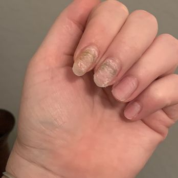 Classic Nails & Spa - Green nail beds after SNS service. - Nail Salons Near Me - Peoria, Arizona