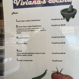 Menu as of June 2024
