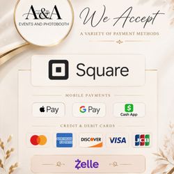 We accept Zelle, Cash App, Apple Pay, cards, and more for easy and secure payments.