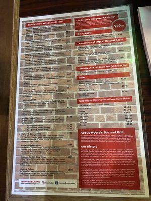 Menu photo 2 Moores Bar & Restaurant Greencastle, IN