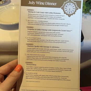 Carrabba's Italian Grill - July wine dinner menu - Italian Near Me - Myrtle Beach, South Carolina Carrabba's Italian Grill - July wine dinner menu - Italian Near Me - Myrtle Beach, South Carolina
