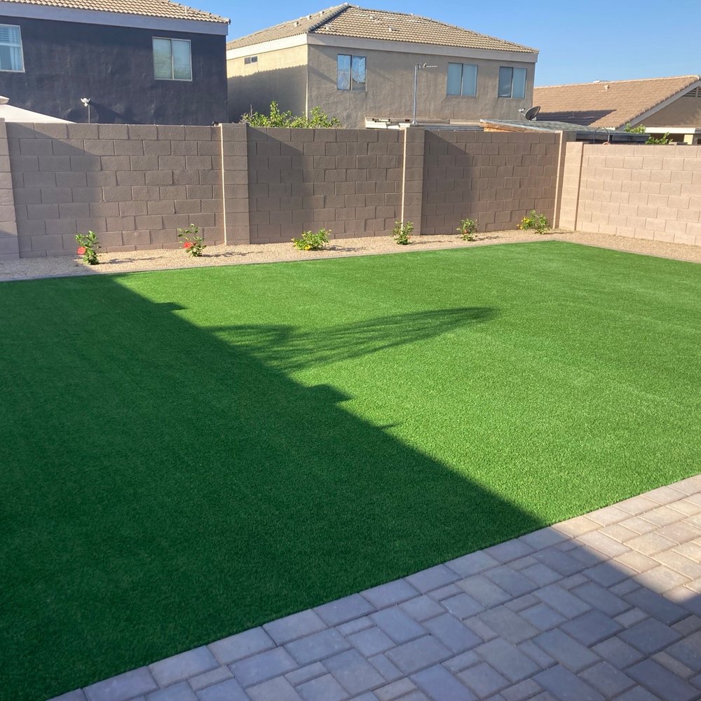 Turf and paver patio Turf and paver patio