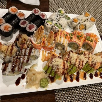 Otani Japanese Cuisine - Shrimp tempura, tuna, salmon, cali roll, sweet potato, Ocean speciality and Spicy Santa - Japanese Near Me - Gambrills, Maryland