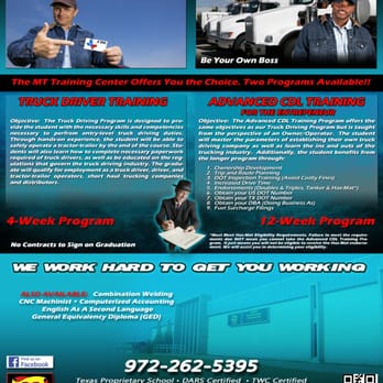 MT Training Center - Become a CDL Driver in no time! - Vocational & Technical School Near Me - Grand Prairie, Texas MT Training Center - Become a CDL Driver in no time! - Vocational & Technical School Near Me - Grand Prairie, Texas