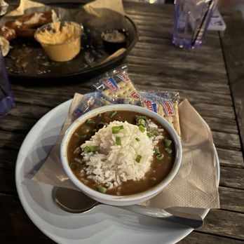 OSO at Bear Point Harbor - Orange Beach - Here is a cup of gumbo at OSO Bear Point. It was very good with pieces of shrimp, chicken and andouille sausage. Flavorful but not spicy. - Seafood Near Me - Orange Beach, Alabama OSO at Bear Point Harbor - Orange Beach - Here is a cup of gumbo at OSO Bear Point. It was very good with pieces of shrimp, chicken and andouille sausage. Flavorful but not spicy. - Seafood Near Me - Orange Beach, Alabama
