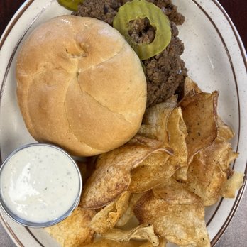 Cafe Diem - Maid-rite with homemade potato chips and ranch dressing - Breakfast & Brunch Near Me - Papillion, Nebraska