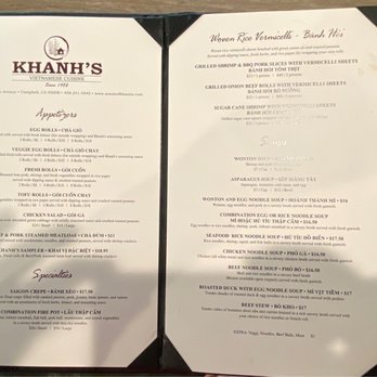 Khanh's Restaurant - Menu - Vietnamese Near Me - Campbell, California Khanh's Restaurant - Menu - Vietnamese Near Me - Campbell, California