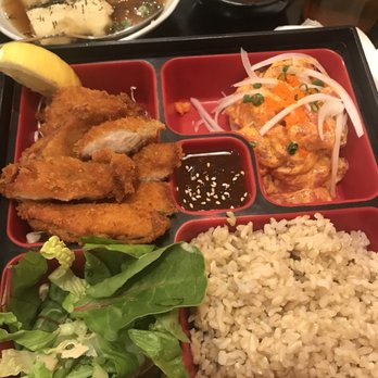 Teishoku - Chicken katsu and spicy ahi combination - Japanese Near Me - Honolulu, Hawaii Teishoku - Chicken katsu and spicy ahi combination - Japanese Near Me - Honolulu, Hawaii