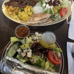 Mediterranean Grill - Shish kabob plate and Gyro plate