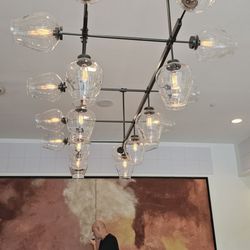 22 Square Restaurant - Cool light fixture running through the center of the room