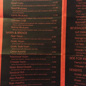 Himalayan Indian Cuisine - Menu page 1 - Indian Near Me - Casper, Wyoming Himalayan Indian Cuisine - Menu page 1 - Indian Near Me - Casper, Wyoming
