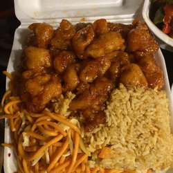 Dragon Express - Orange Chicken with chow mein & fried rice