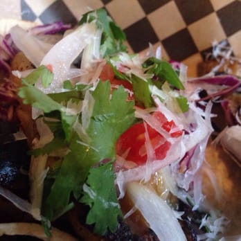 Aburaya - Close up of Fish taco, yum! - Izakaya Near Me - Oakland, California