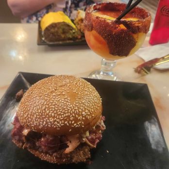 Manny's Restaurant - Cali Burrito pastrami burger Mango Margarita. - Burgers Near Me - Victorville, California Manny's Restaurant - Cali Burrito pastrami burger Mango Margarita. - Burgers Near Me - Victorville, California