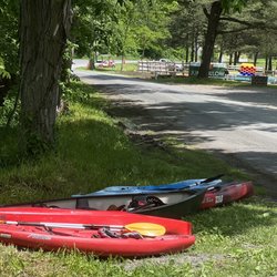 Little Mexico - Kayaks ready for put in just north of the bridge