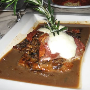 Camille's - Saltimbocca alla Romana - Chicken with Prosciutto, Cheese, Mushrooms and sage sauce - Italian Near Me - Providence, Rhode Island Camille's - Saltimbocca alla Romana - Chicken with Prosciutto, Cheese, Mushrooms and sage sauce - Italian Near Me - Providence, Rhode Island