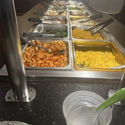 Hong Kong Buffet - Main buffet table with chicken and beef