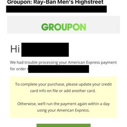 The transaction failing