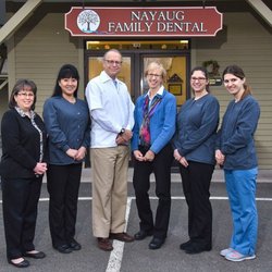 Nayaug Family Dental - New scrub jackets with our logo.