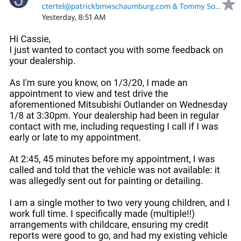Patrick BMW - Email 1 - Car Dealers Near Me - Schaumburg, Illinois Patrick BMW - Email 1 - Car Dealers Near Me - Schaumburg, Illinois