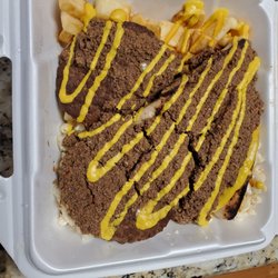 Mustang Charlie's Diner - Peak City -Garbage Plate with 2 Hamburgers plus 2 White Hots