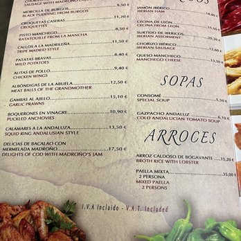El Madroño - Menu from November 2023 - Bars Near Me - Madrid, M