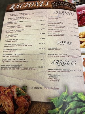Menu photo 2 El Madroño Madrid, M