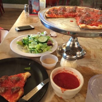 Lisa's Luna Pizza - Steaming and absolutely spectacular hamburger pizza, with a house salad. Yum!! - Italian Near Me - Simsbury, Connecticut Lisa's Luna Pizza - Steaming and absolutely spectacular hamburger pizza, with a house salad. Yum!! - Italian Near Me - Simsbury, Connecticut