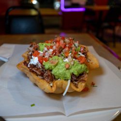 Taqueria Gonzalez - Carnitas taco salad $14 (top view)