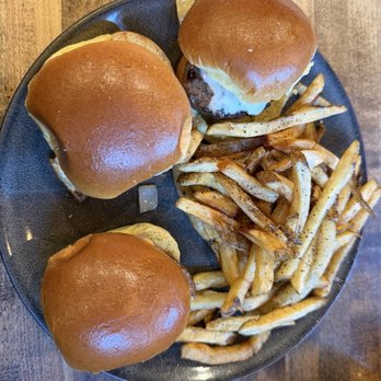 Rustic Grille - Three cheeseburger slider with fresh cut fries for $11 - Pizza Near Me - Medford, New Jersey Rustic Grille - Three cheeseburger slider with fresh cut fries for $11 - Pizza Near Me - Medford, New Jersey