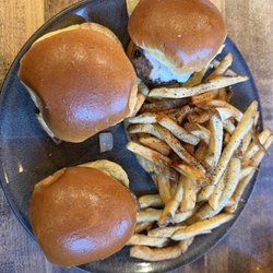 Three cheeseburger slider with fresh cut fries for $11