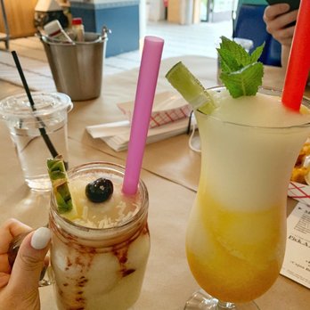 Theboil - pina colada (left), passion fruit margarita (right) - Seafood Near Me - Jersey City, New Jersey Theboil - pina colada (left), passion fruit margarita (right) - Seafood Near Me - Jersey City, New Jersey