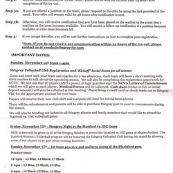 Stingray Volleyball Club - Offer back