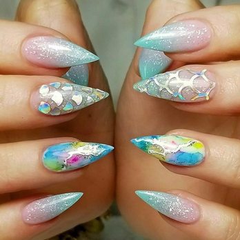 Templeton Nails & Spa - Pointy mermaid nails by kim - Nail Salons Near Me - Templeton, California Templeton Nails & Spa - Pointy mermaid nails by kim - Nail Salons Near Me - Templeton, California