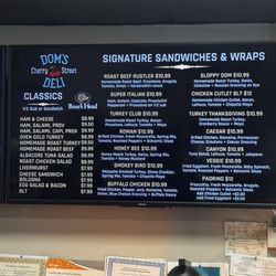 Dom's Cherry St Deli - Lunch menu