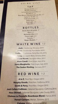 Menu photo 8 Cottonwood Kitchen Santa Fe, NM