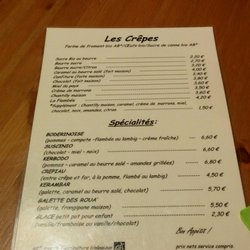 Crêperie Bretonne À La Ferme - Menu Crêpes Mai 2017