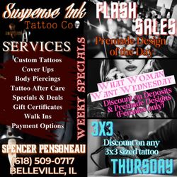 Suspence Ink - Cheap tattoo specials, every week